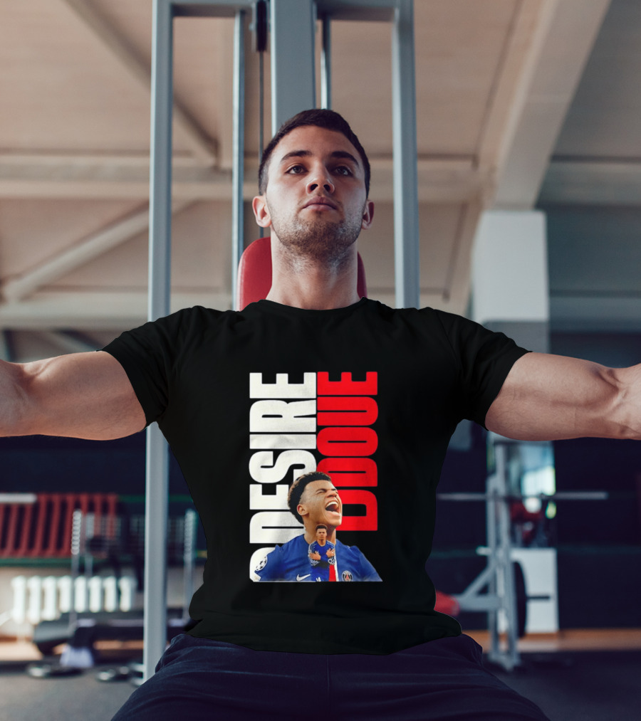 Désiré Doué Celebrating PSG Paris Saint Germain Player T-Shirt