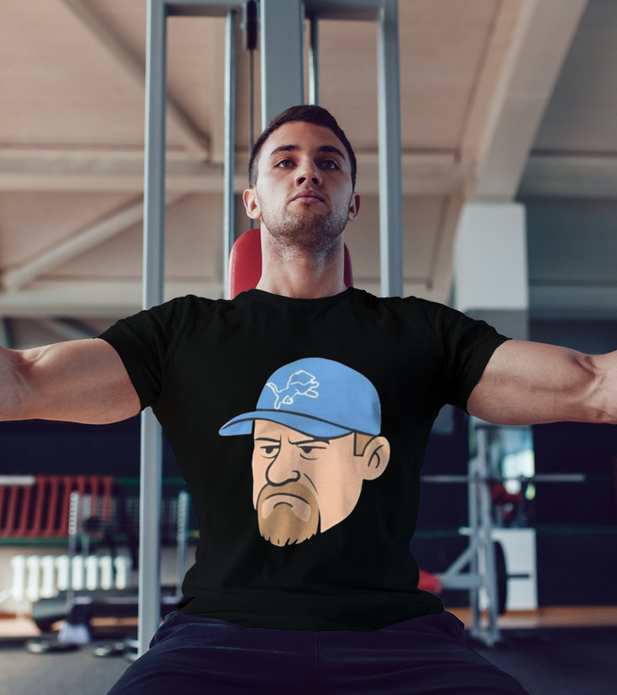 Detroit Lions Grumpy Man With Hat Football Team Fan T-Shirt
