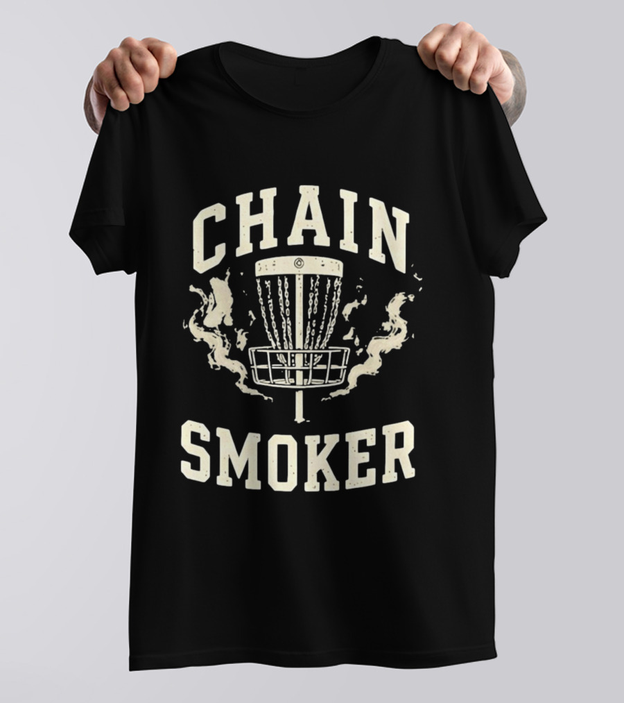 Disc Golf Fanatic Chain Smoker With Basket And Chains T-Shirt