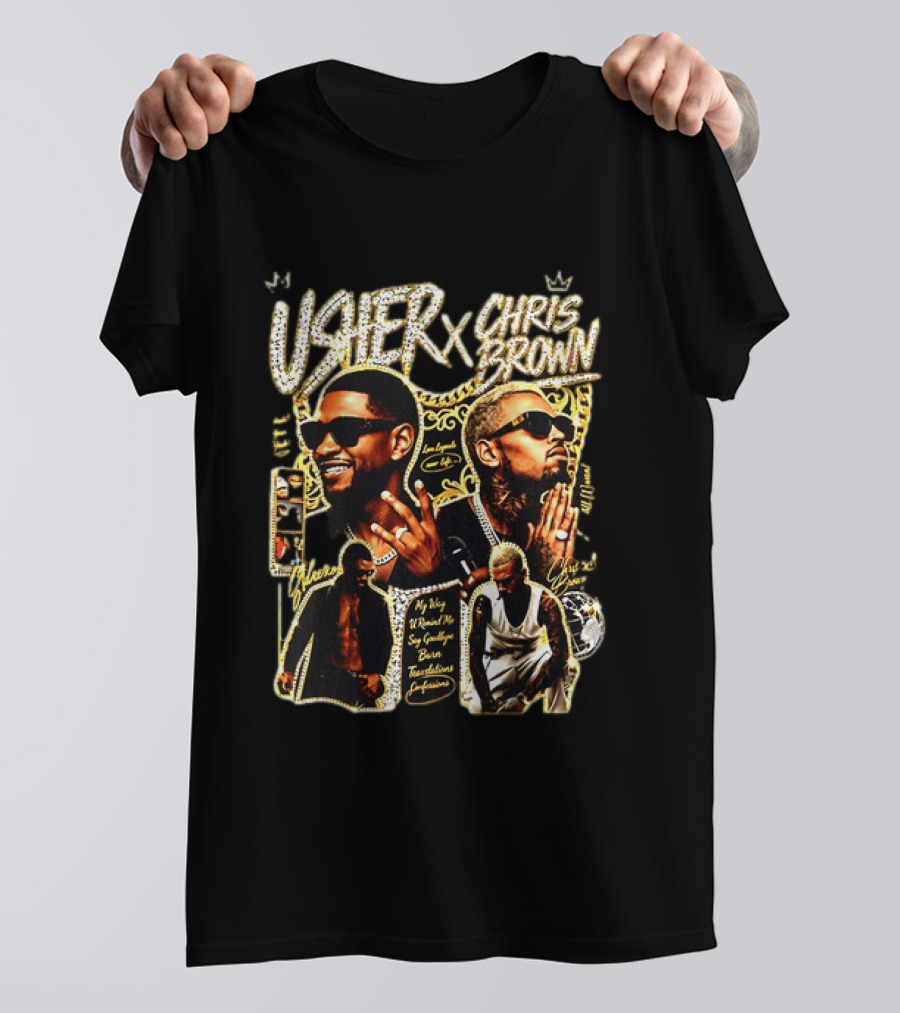 Usher Chris Brown My Way Without Me Say Goodbye Tour Los Angeles Buju Banton Team Custom T-Shirt