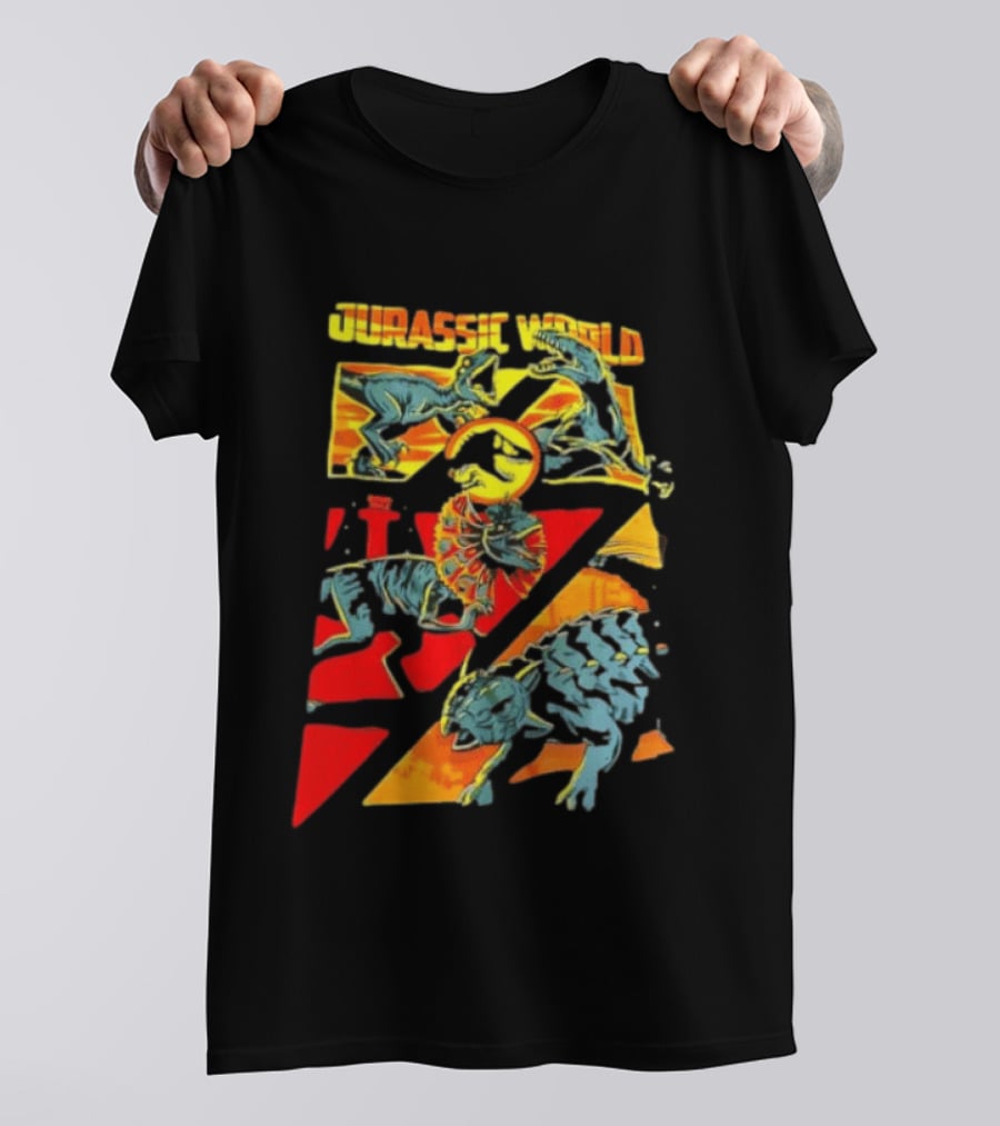 Velociraptor Dilophosaurus Ankylosaurus Jurassic World Dinosaurs T-Shirt