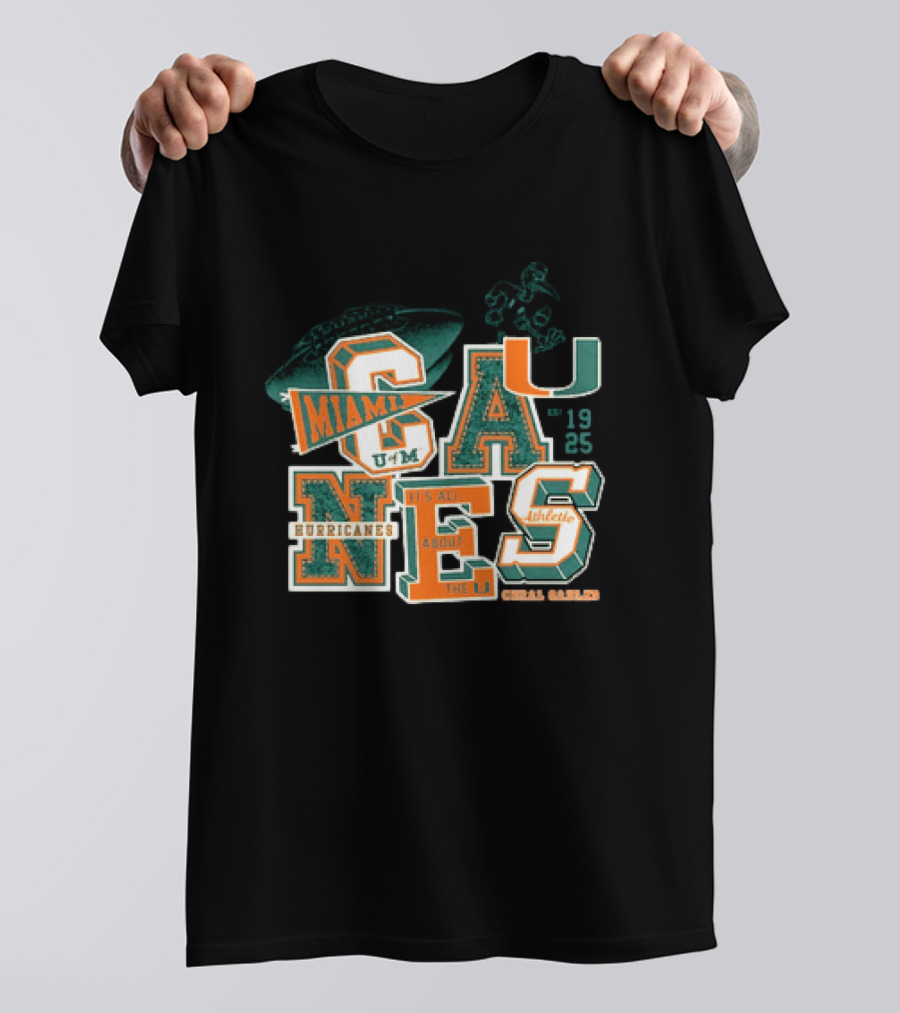 Miami Hurricanes U Coral Gables Athletic Football Team It's All About The U T-Shirt