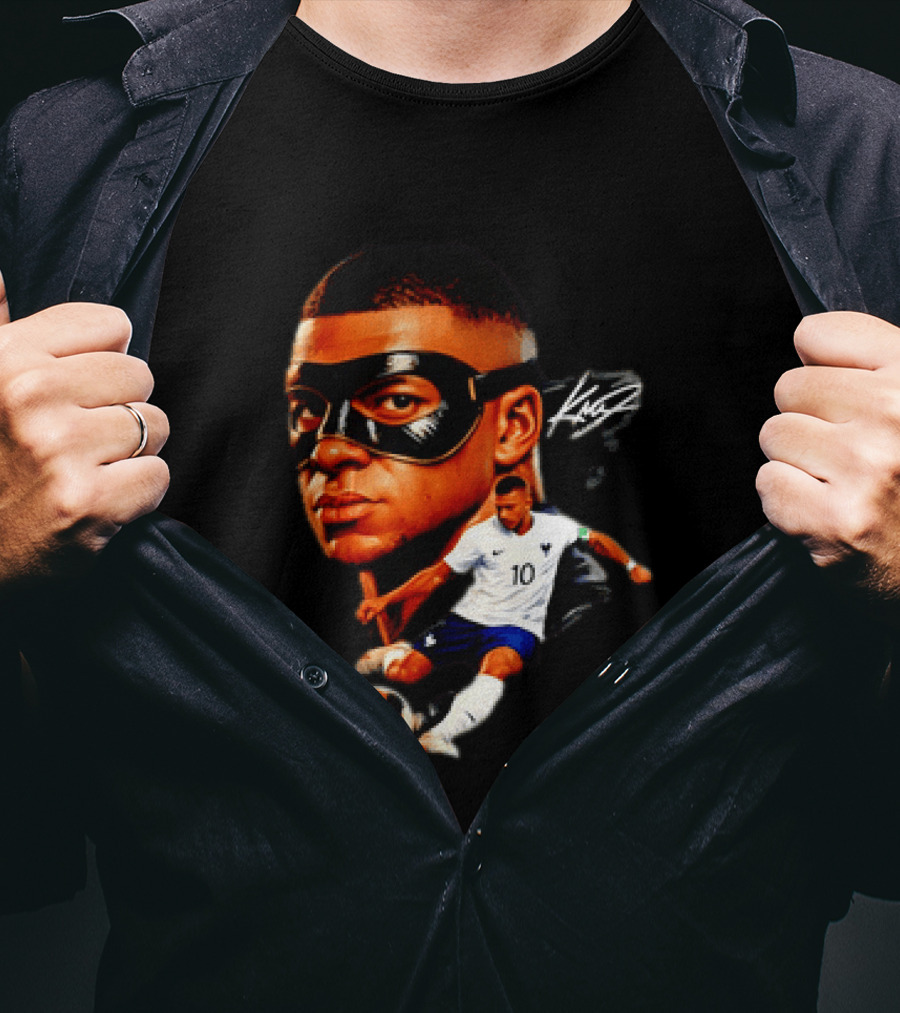 France Kylian Mbappe 10 Soccer Star Masked Player T-Shirt