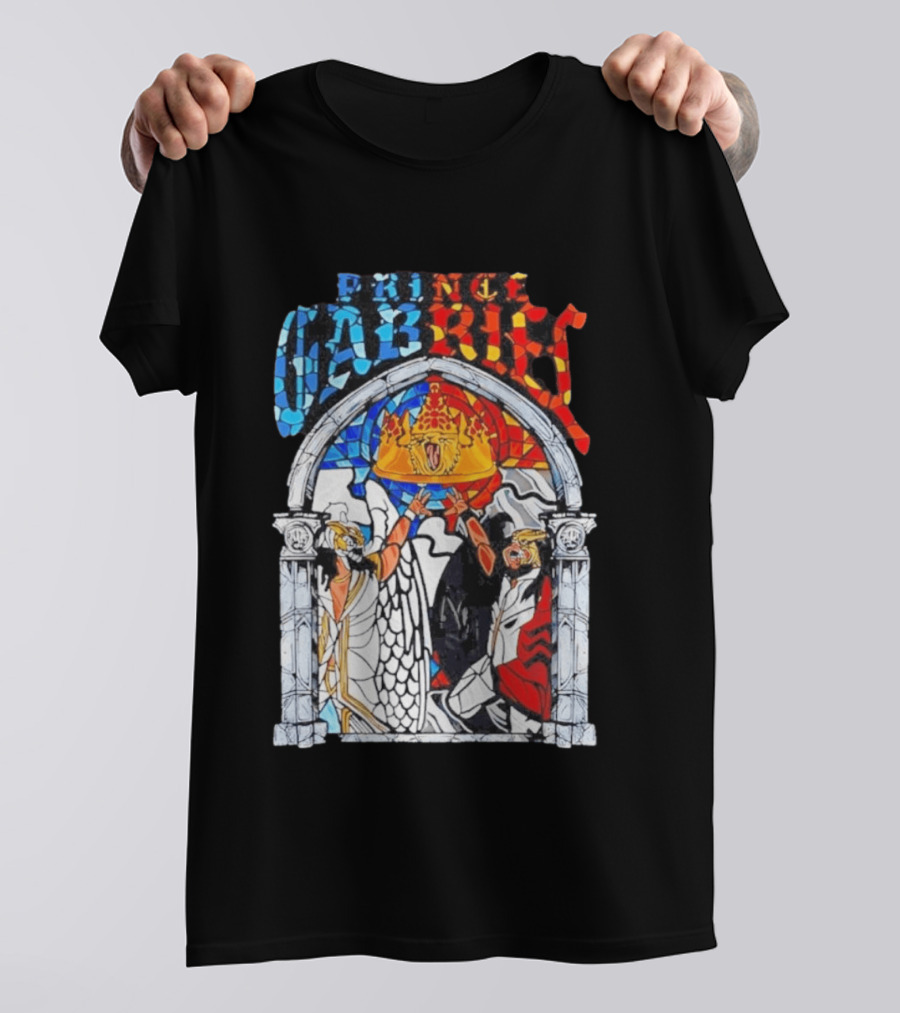 Prince Gabriel Stained Glass Window Kings Crown Angels T-Shirt