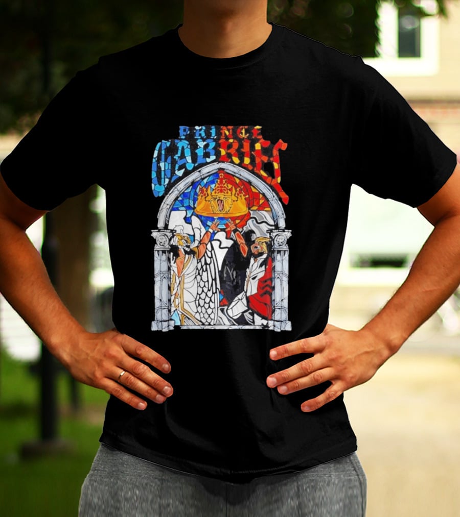 Prince Gabriel Stained Glass Window Kings Crown Angels T-Shirt