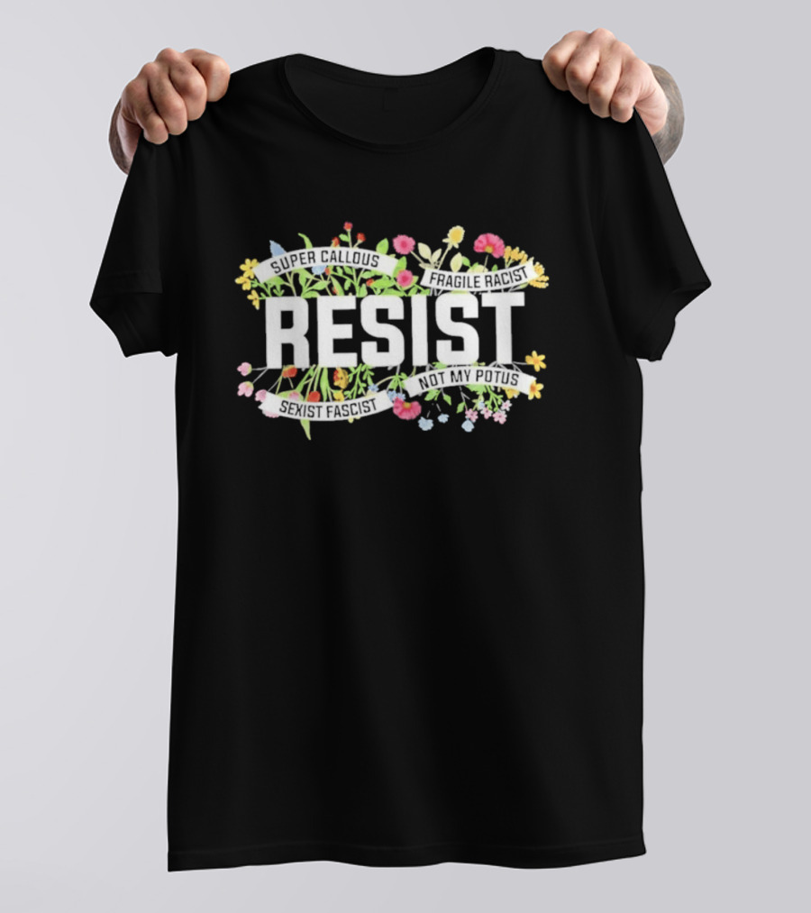 RESIST Floral Blooms With Vibrant Flowers T-Shirt