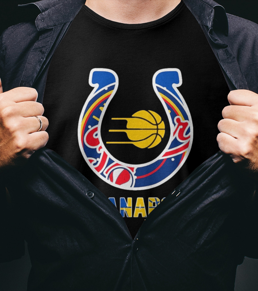 Indianapolis Colts Pacers Racing Hockey Sports Team Mashup T-Shirt
