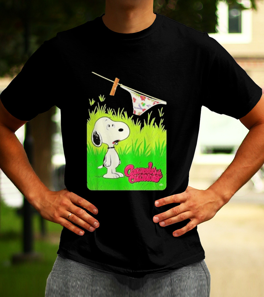 Snoopy Caramelos De Cianuro En Español Classic Cartoon And Rock Band Fusion T-Shirt