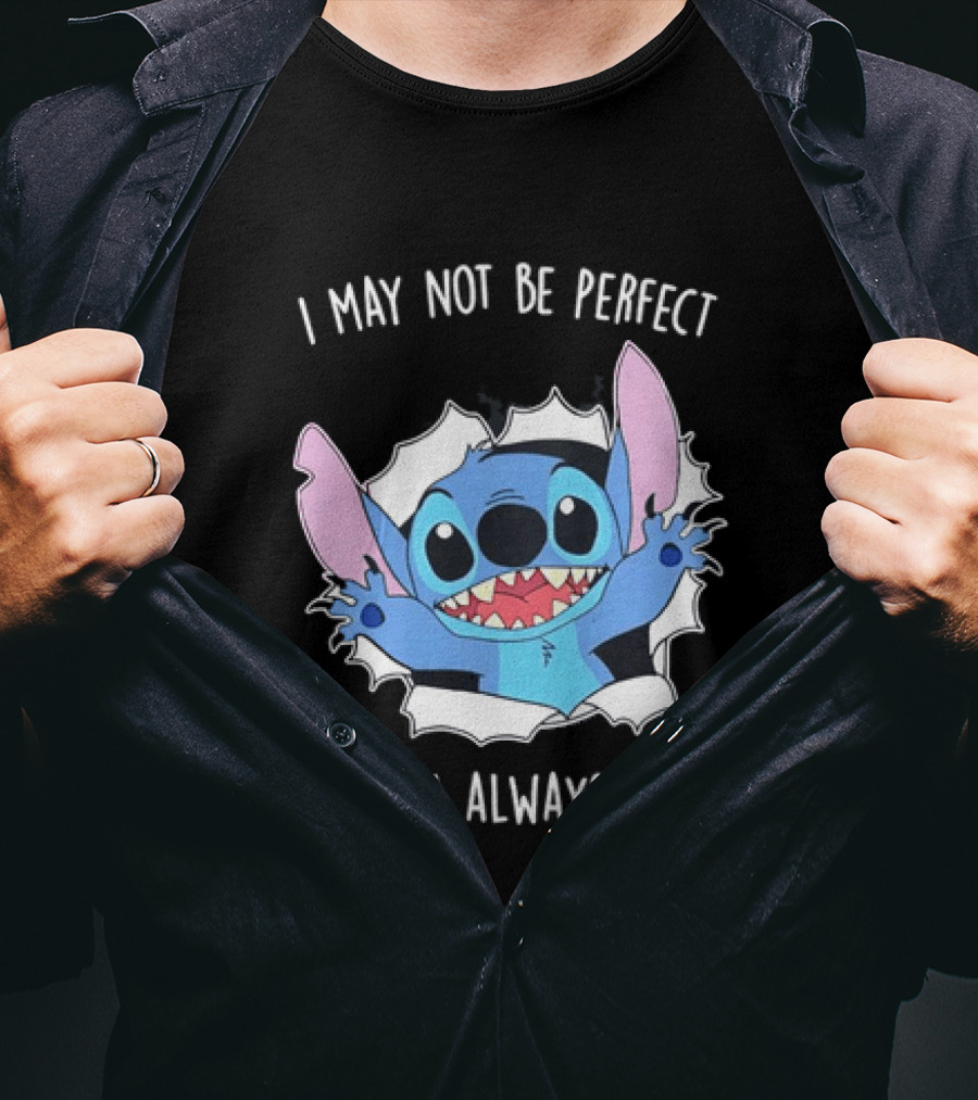 Stitch Breaking Through I May Not Be Perfect But I'm Always Me T-Shirt