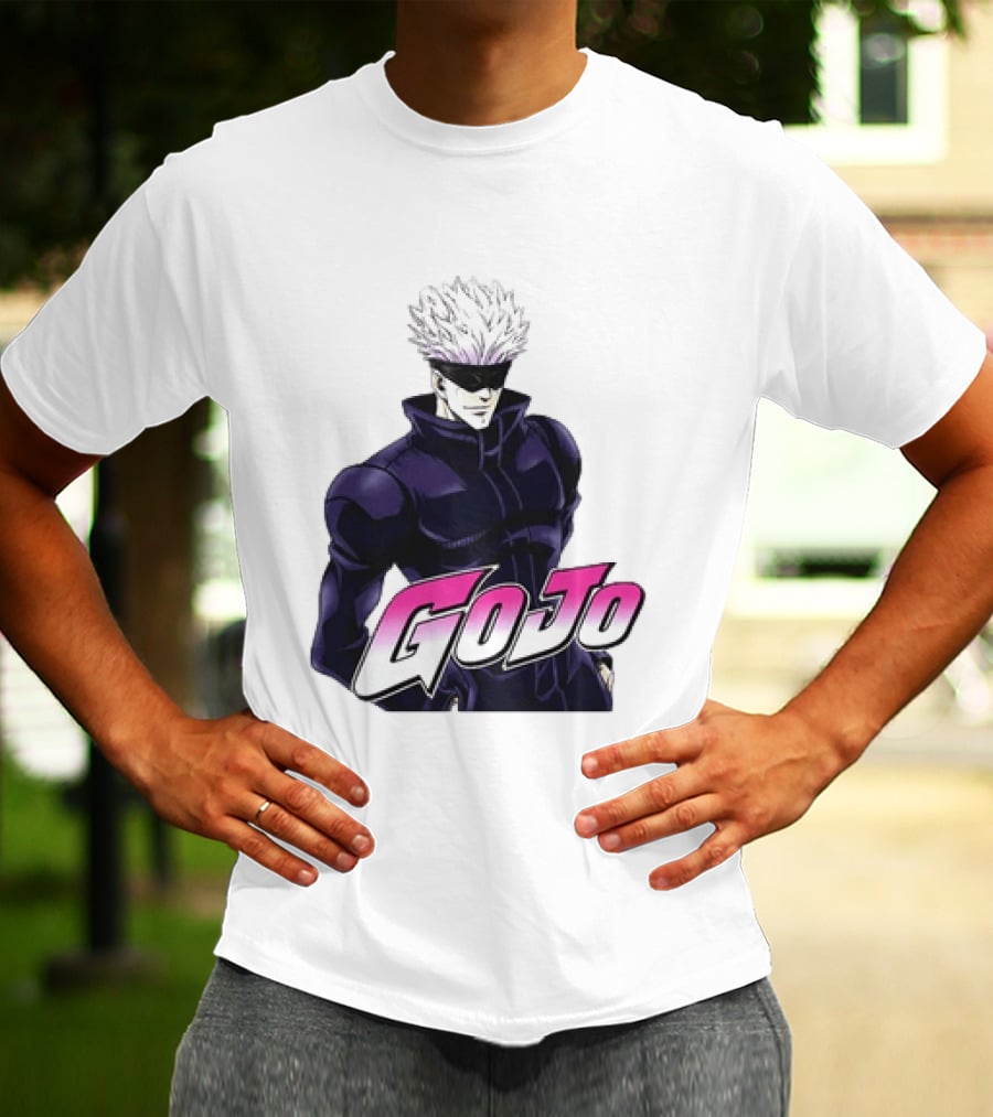 Satoru Gojo Jujutsu Kaisen Anime Crossover Jojo T-Shirt