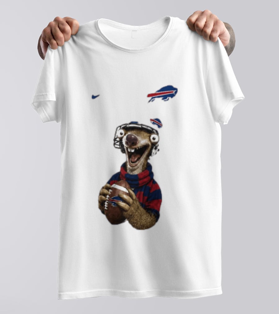 Sid The Sloth Buffalo Bills Football Helmet Scarf Iconic Team Fun T-Shirt