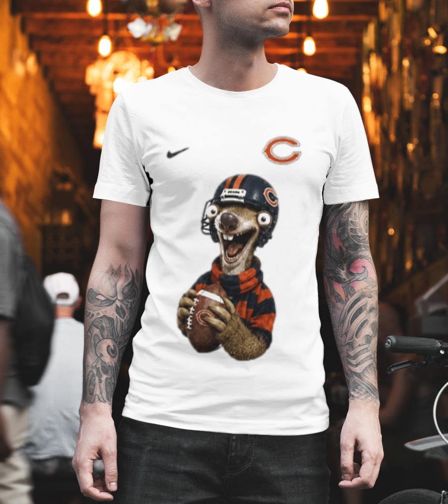 Sid The Sloth Chicago Bears Football Helmet Nike NFL Fan Gear T-Shirt