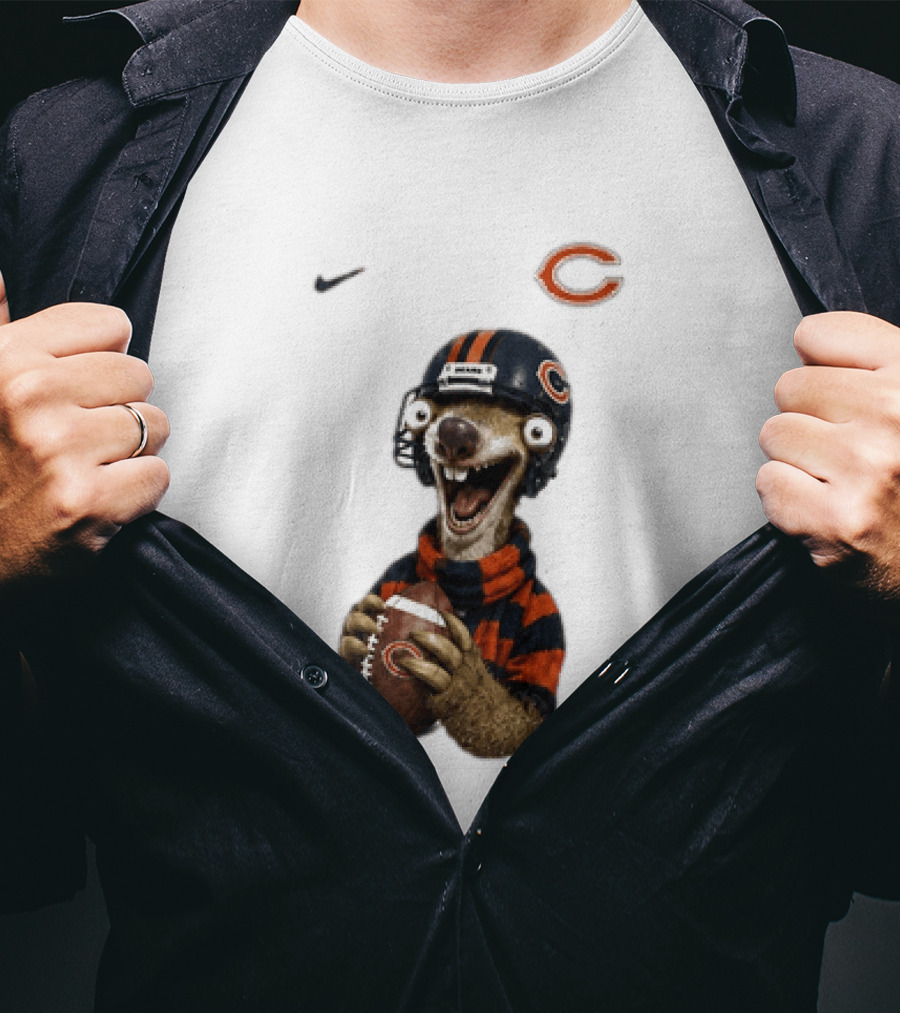 Sid The Sloth Chicago Bears Football Helmet Nike NFL Fan Gear T-Shirt