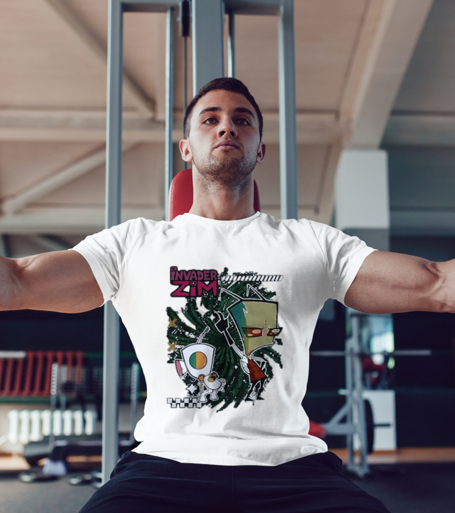 Invader Zim Gir With Zim Eating Taco Spiral T-Shirt