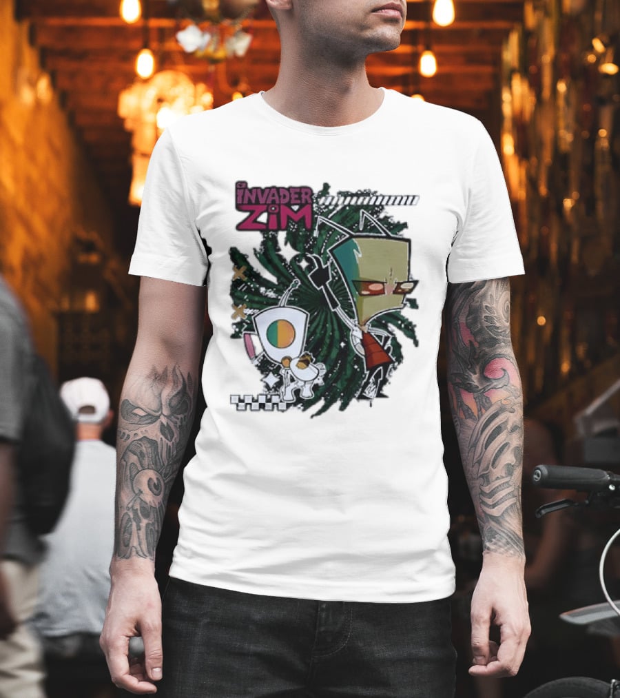 Invader Zim Gir With Zim Eating Taco Spiral T-Shirt