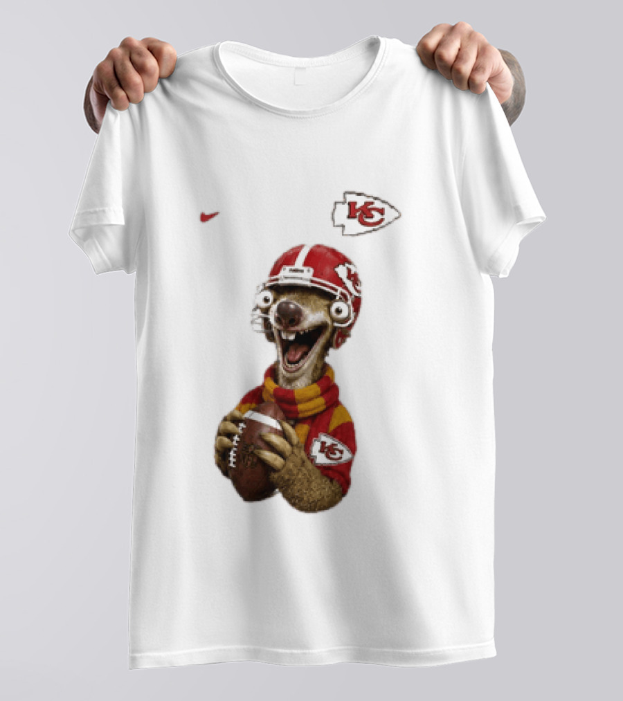 Sid The Sloth Kansas City Chiefs Helmet Football Fanatic T-Shirt