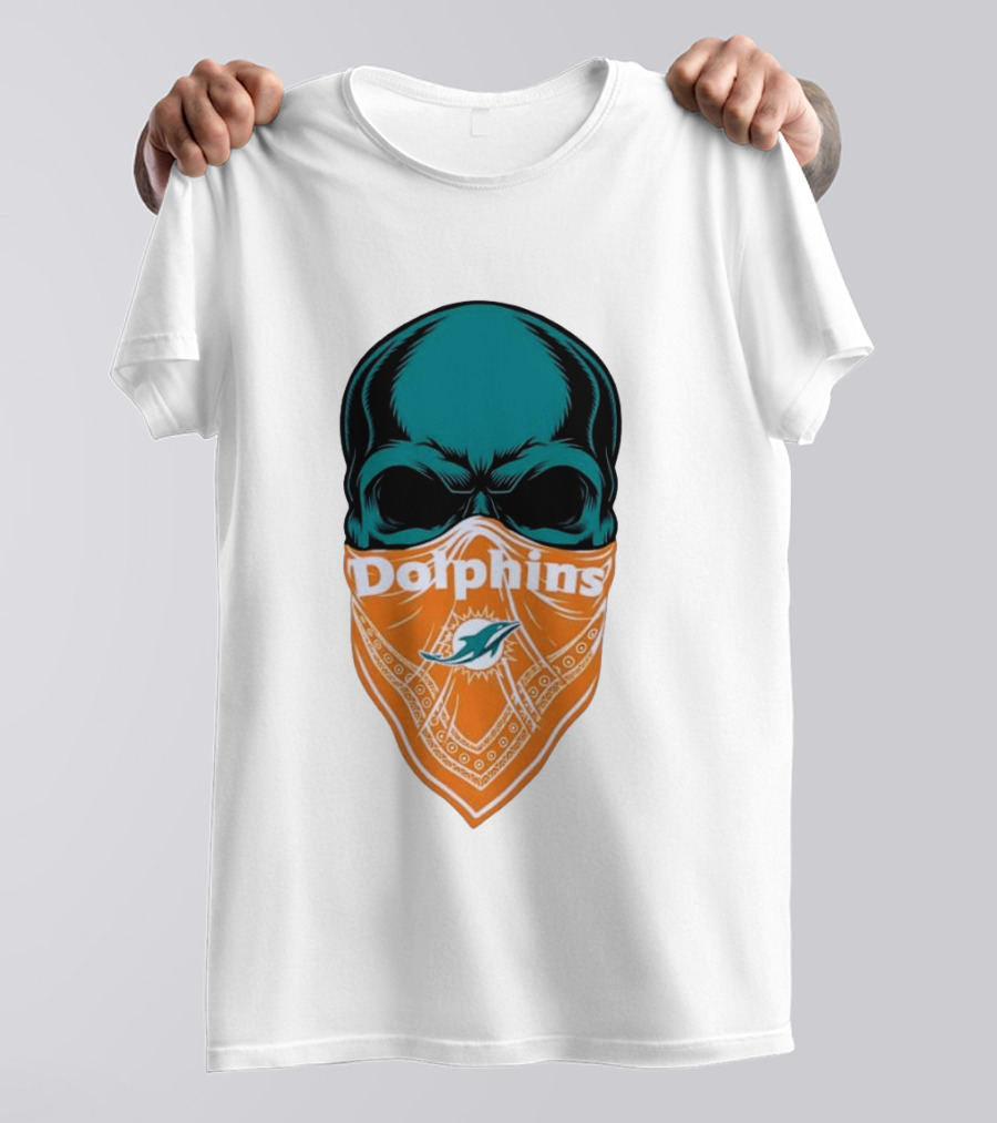 Miami Dolphins Skull Bandana With Team T-Shirt