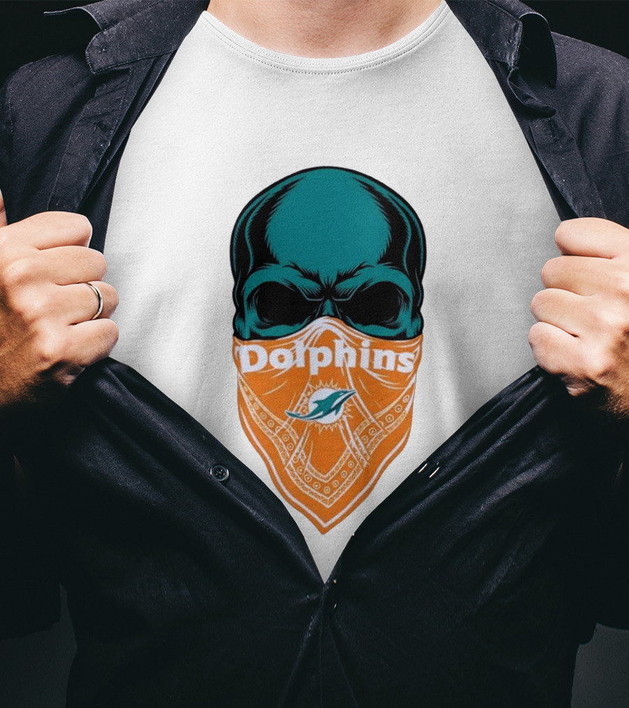 Miami Dolphins Skull Bandana With Team T-Shirt