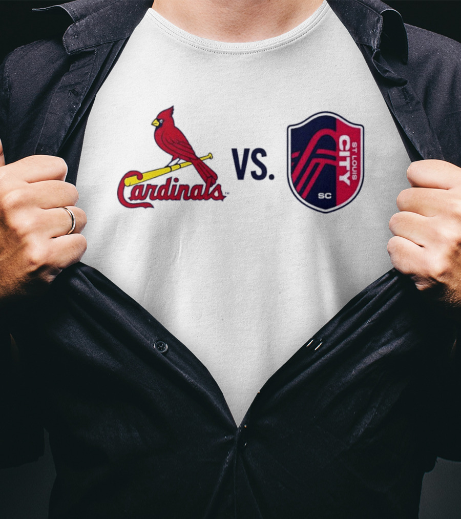 St Louis Cardinals Vs St Louis City SC Matchup T-Shirt