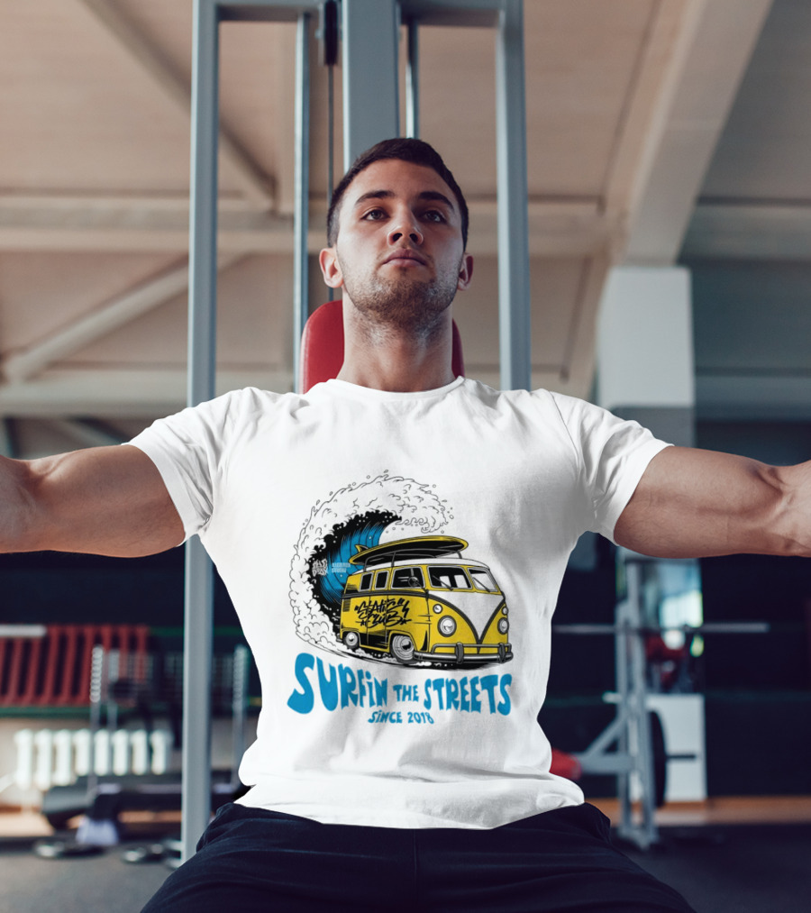 Static Club Volkswagen Bus Surfing Adventure Surfin The Streets Since 2018 T-Shirt