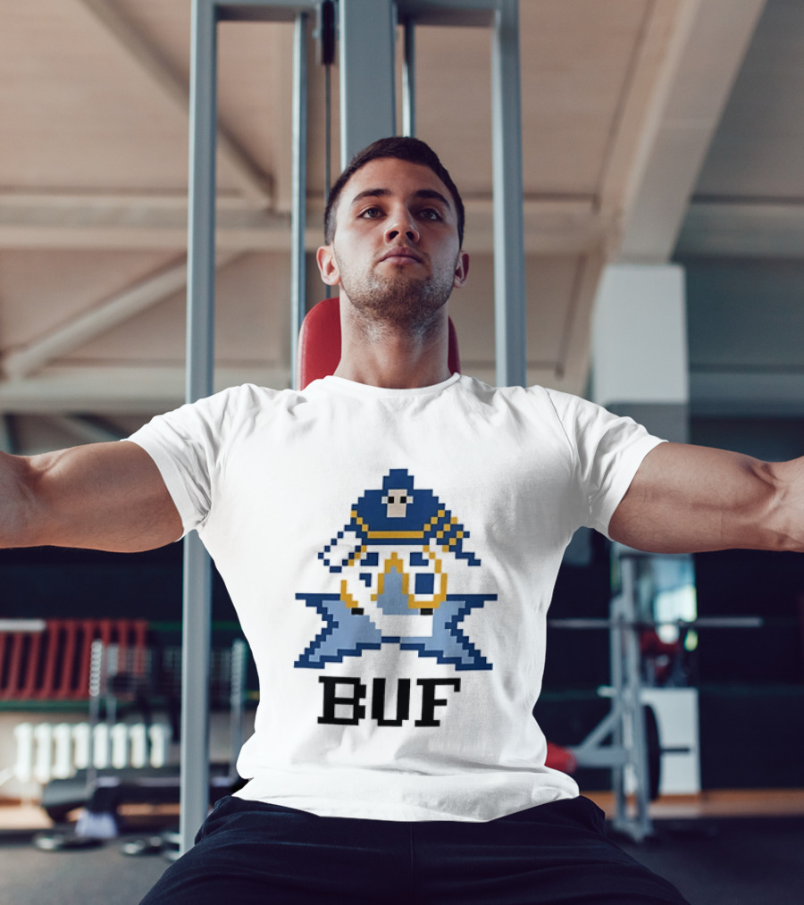 Pixelated Buffalo BUF Hockey Retro Game T-Shirt