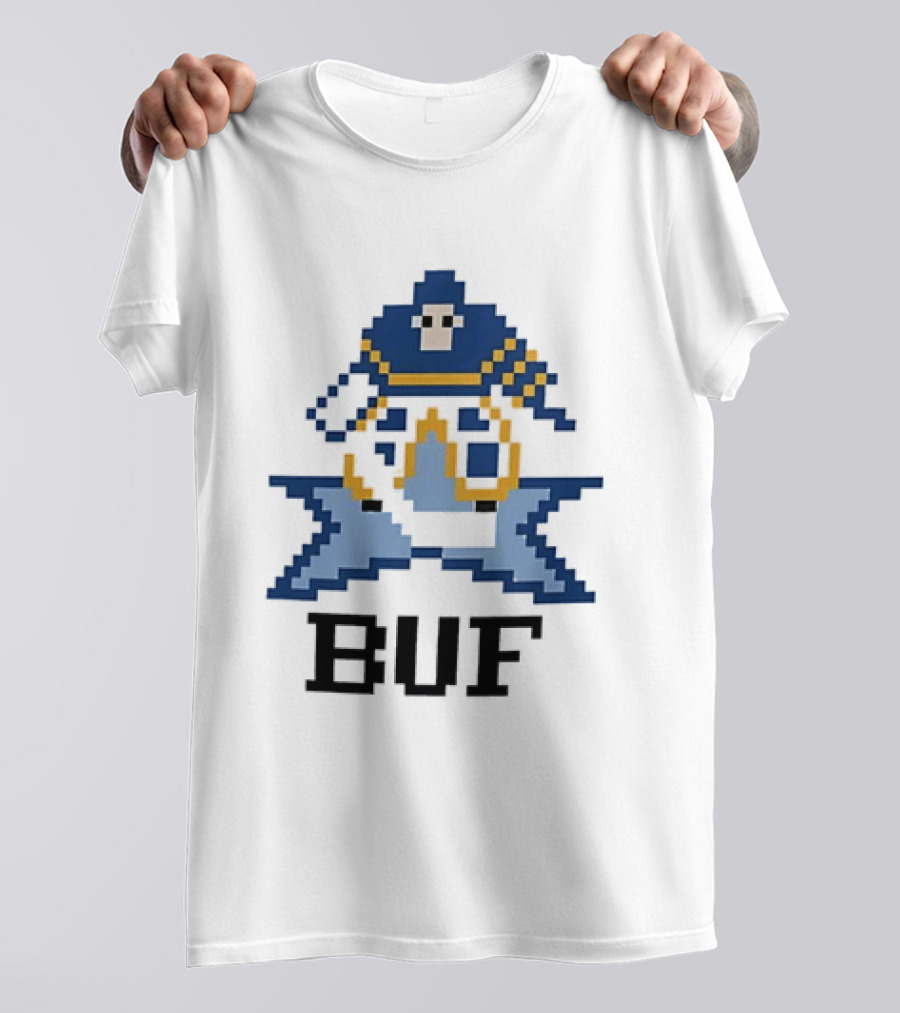 Pixelated Buffalo BUF Hockey Retro Game T-Shirt