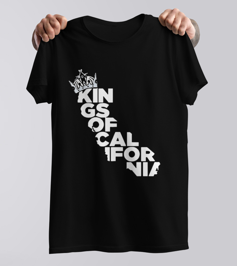 Kings Of California Crown Text Map T-Shirt
