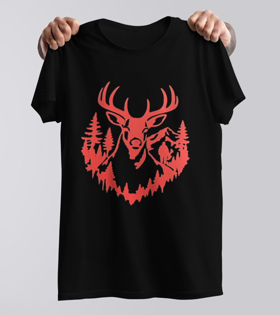 Mountain Forest Deer Outdoor Wilderness Hunter T-Shirt