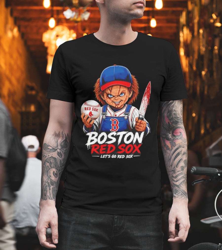 Boston Red Sox MLB Baseball Let's Go Red Sox Chucky T-Shirt