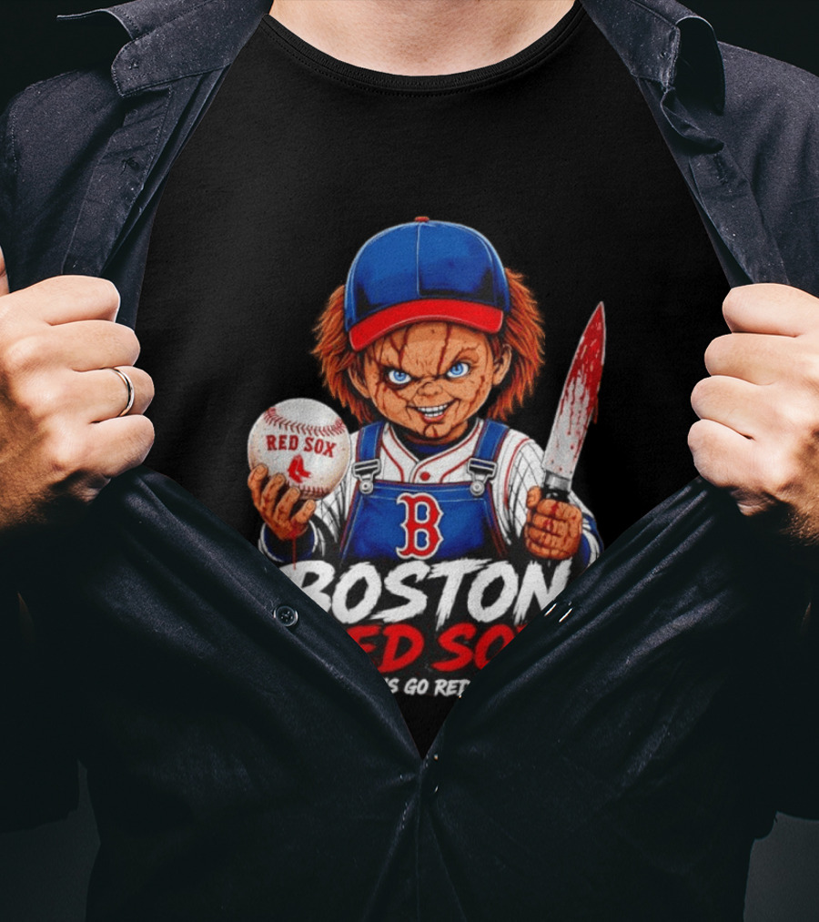 Boston Red Sox MLB Baseball Let's Go Red Sox Chucky T-Shirt