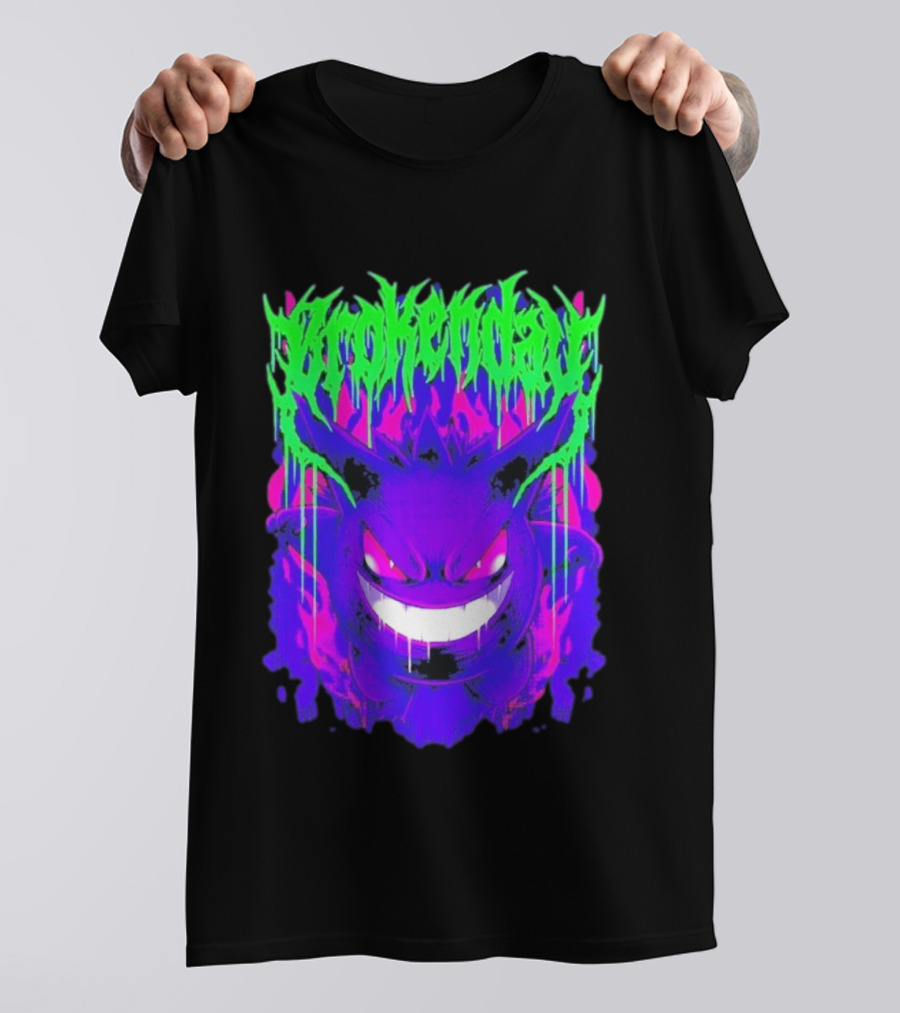 Brokenday Gengar Shadow Ball Bootleg Purple Neon T-Shirt