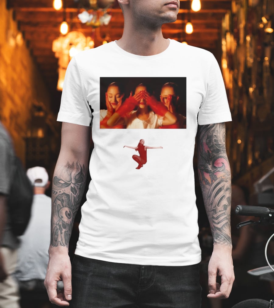 Ariana Grande Eternal Sunshine Red Gloves Three Faces Pose Music Album T-Shirt