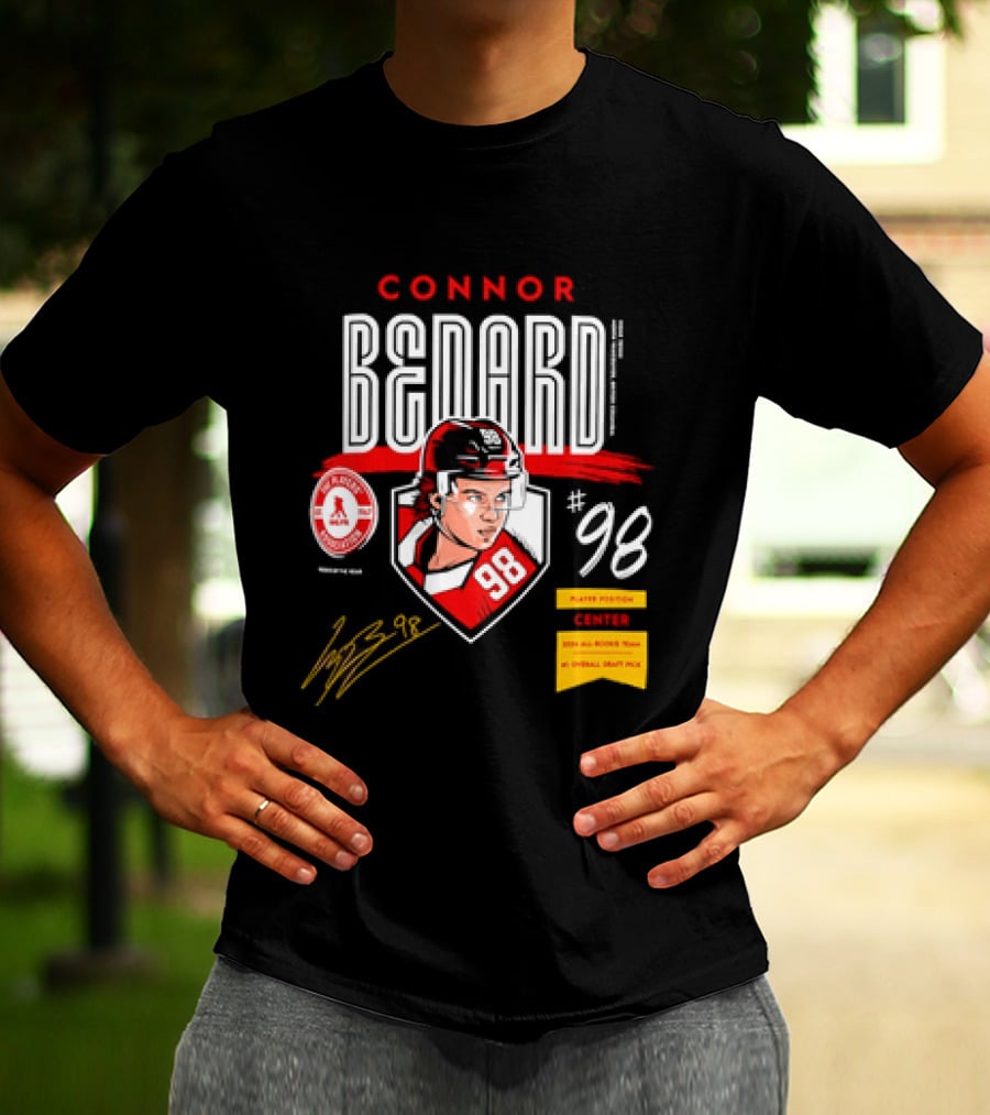 Connor Bedard Chicago Blackhawks #98 Rookie Spotlight Player Position Draft Pick T-Shirt