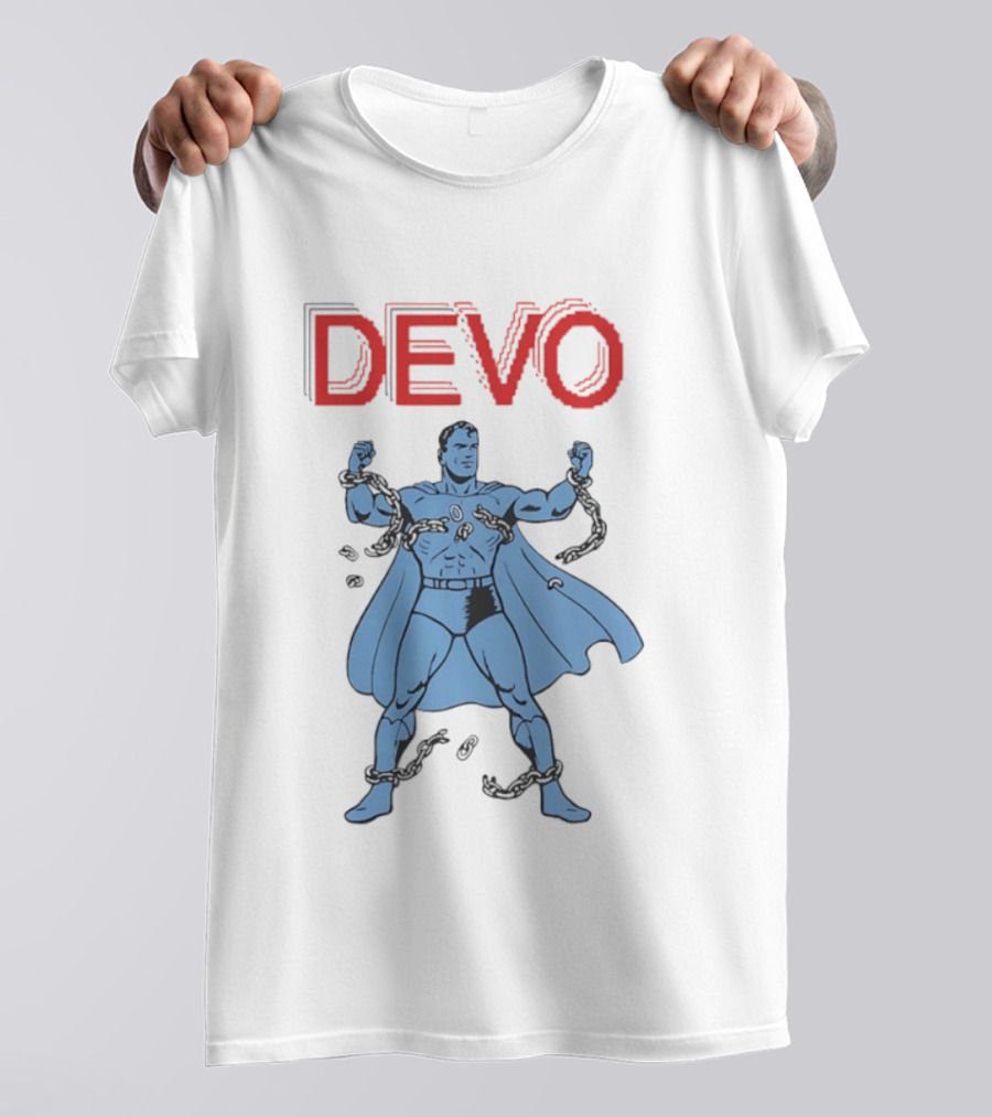 Devo Superhero Comic Style Action Figure T-Shirt