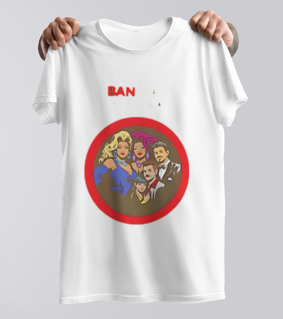 Ban Hate Not Drag Retro LGBTQ+ Inclusive Message T-Shirt