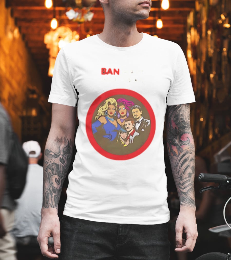 Ban Hate Not Drag Retro LGBTQ+ Inclusive Message T-Shirt