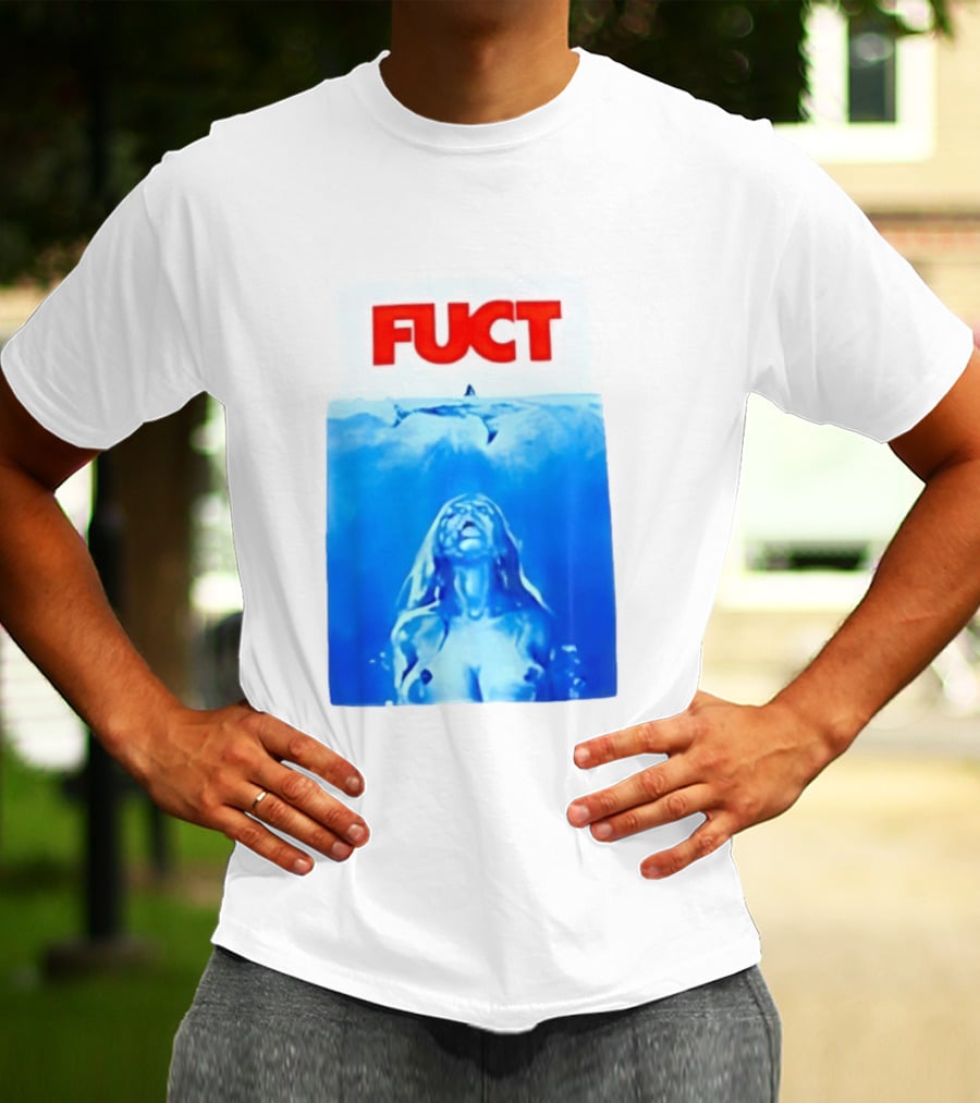 FUCT Jaws Ocean Shark Woman Swimming T-Shirt