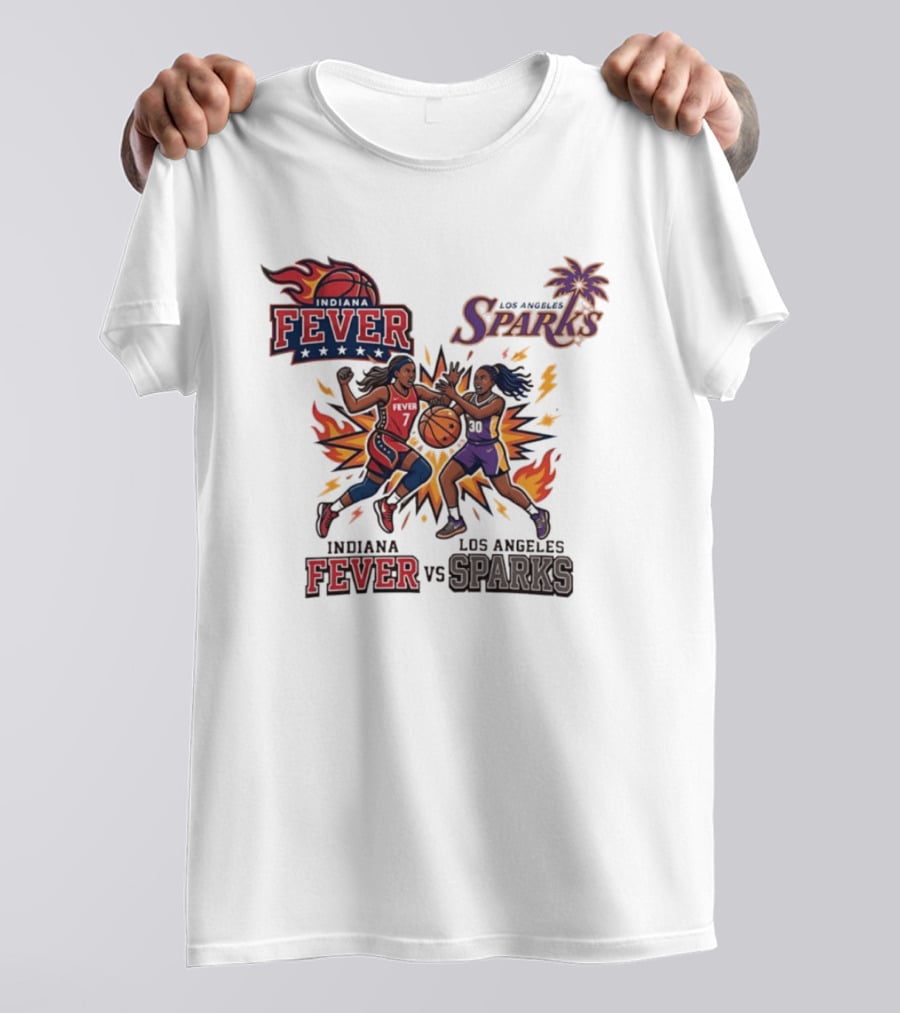 Indiana Fever Vs Los Angeles Sparks Basketball Players T-Shirt
