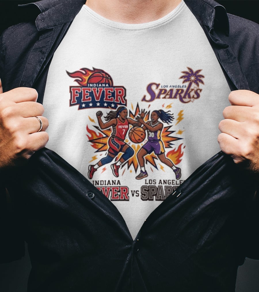 Indiana Fever Vs Los Angeles Sparks Basketball Players T-Shirt