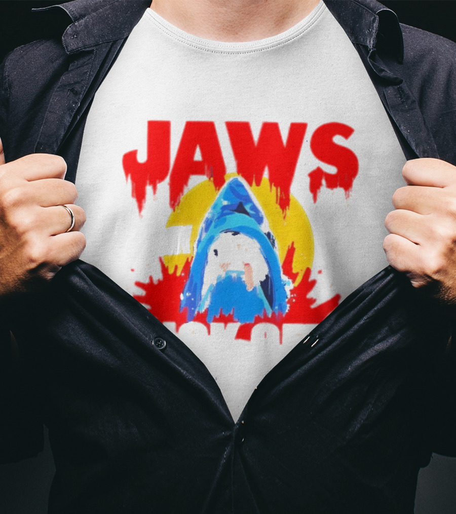 Jaws Bit My Dick Off Amity Island New England Shark Attack T-Shirt