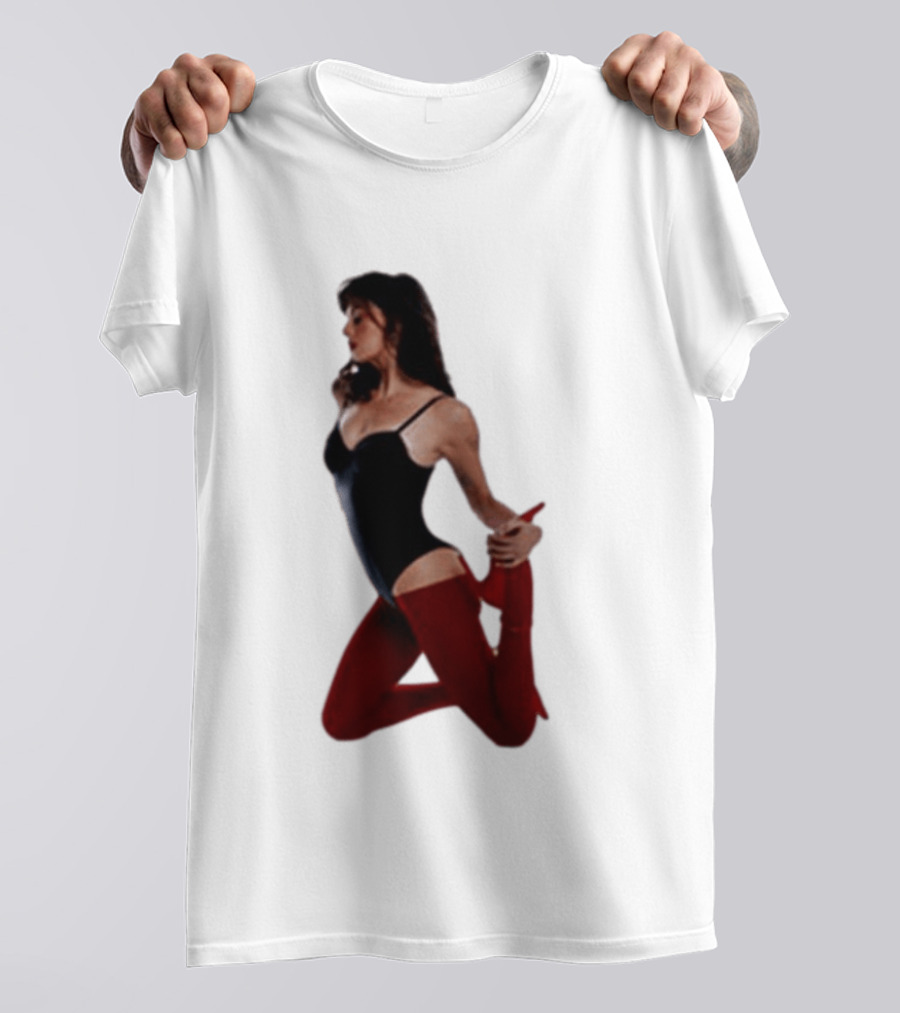 Rebecca Black Age Of The Exhibitionist Red Bodysuit And Stockings T-Shirt