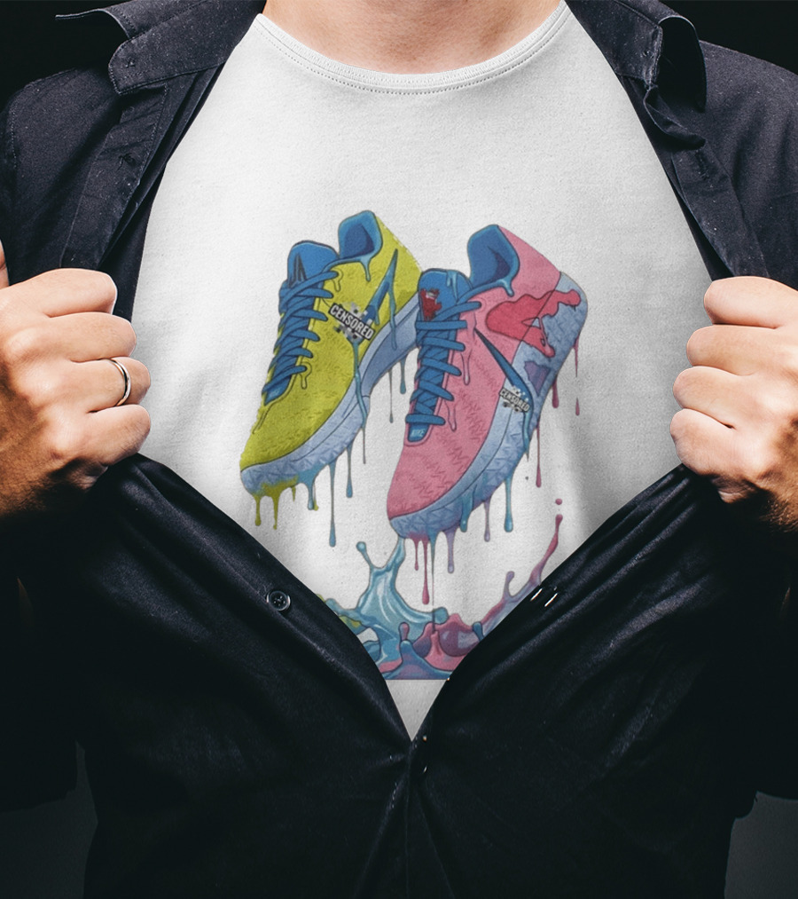 Safety Green Ja 3 Kool Aid Dripping Sneakers Censored T-Shirt