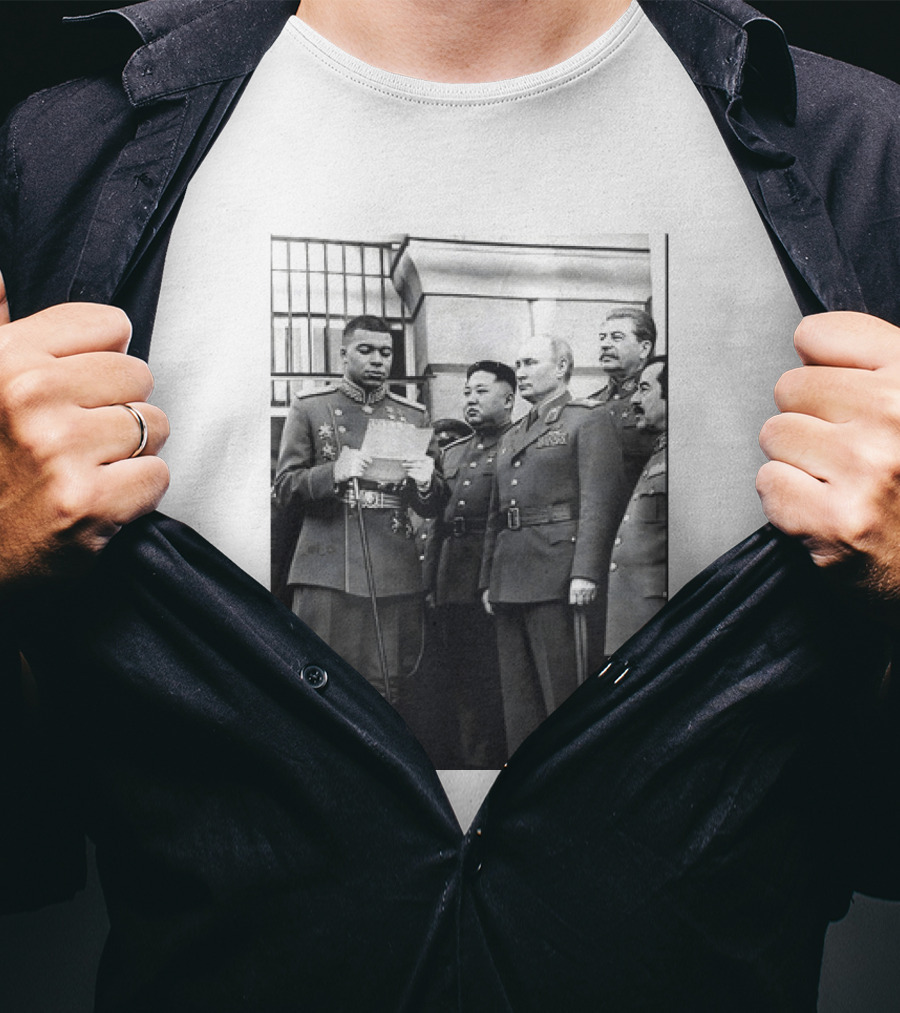 Kylian Mbappé In Historical Dictator Military Uniform Speech Photo T-Shirt