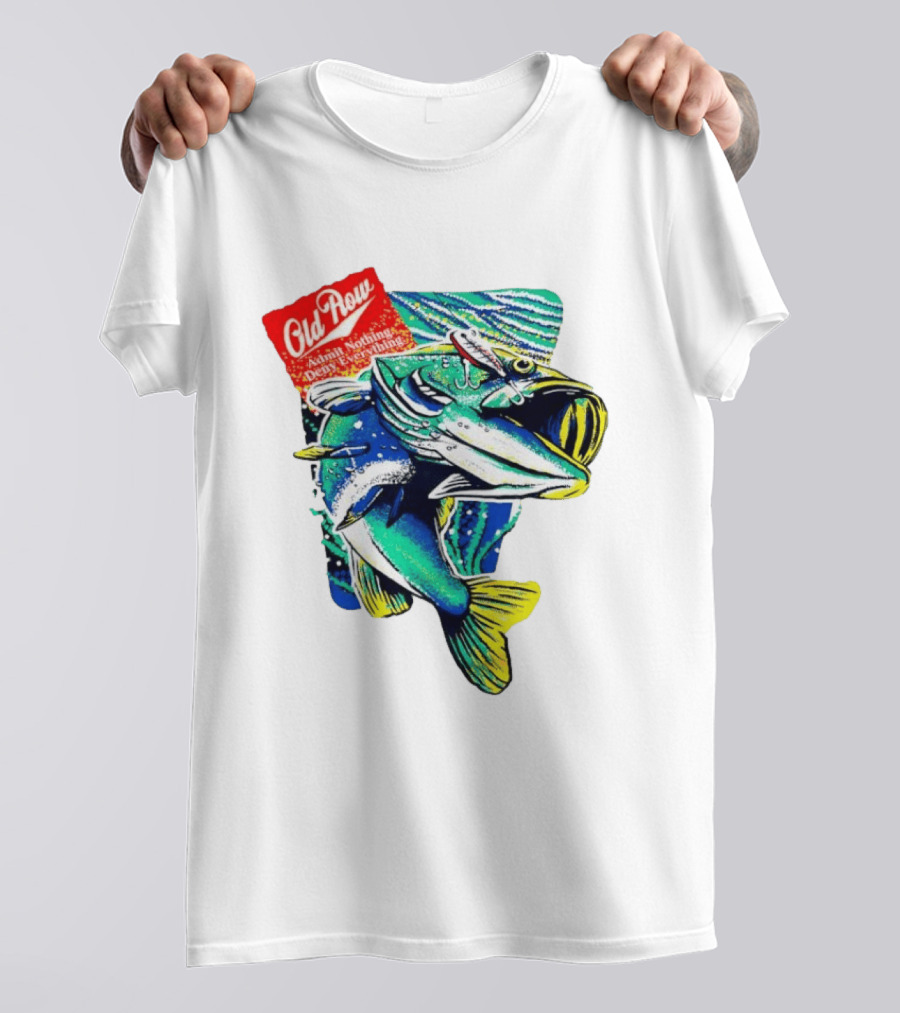 Old Row Largemouth Bass Admit Nothing Deny Everything Fishing T-Shirt