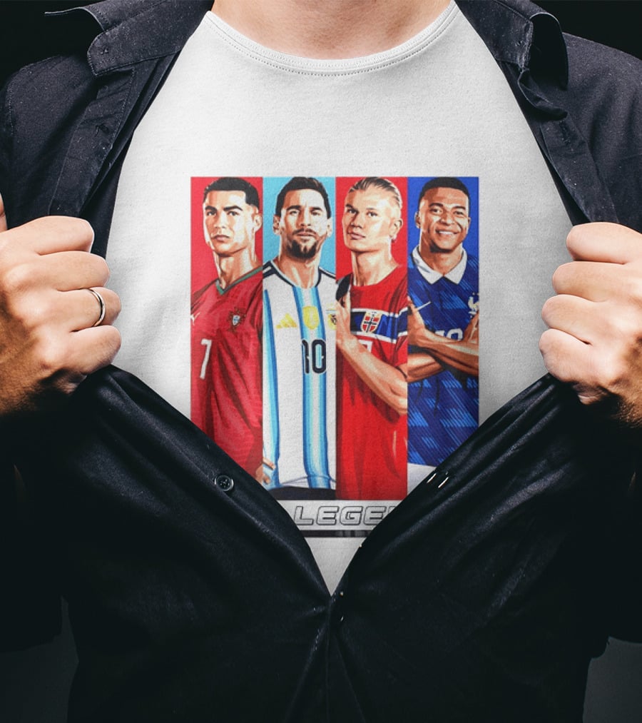 The Legends Ronaldo Messi Haaland Mbappe Football Stars T-Shirt