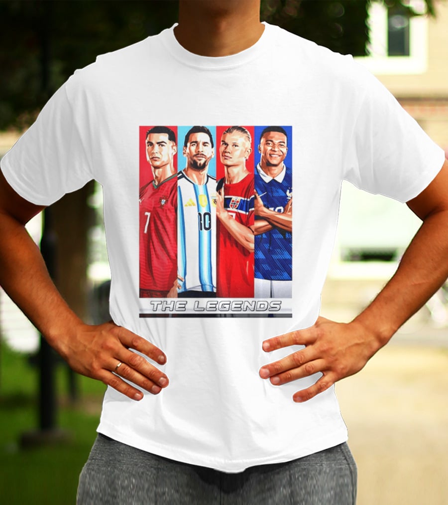 The Legends Ronaldo Messi Haaland Mbappe Football Stars T-Shirt