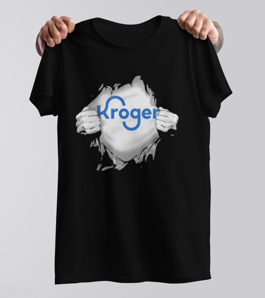 Kroger Ripped Chest Superhero Torn Employee T-Shirt