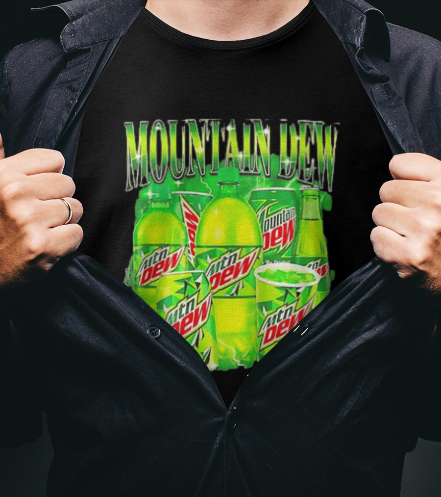 Mountain Dew Green Beverage Collection Bottles And Cans T-Shirt