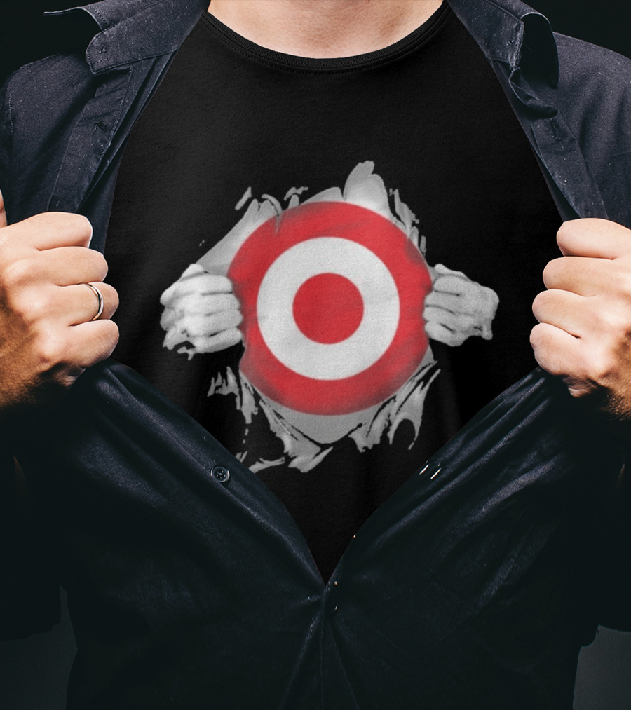 Target Ripped Chest Superhero Torn Look Employee Impact T-Shirt