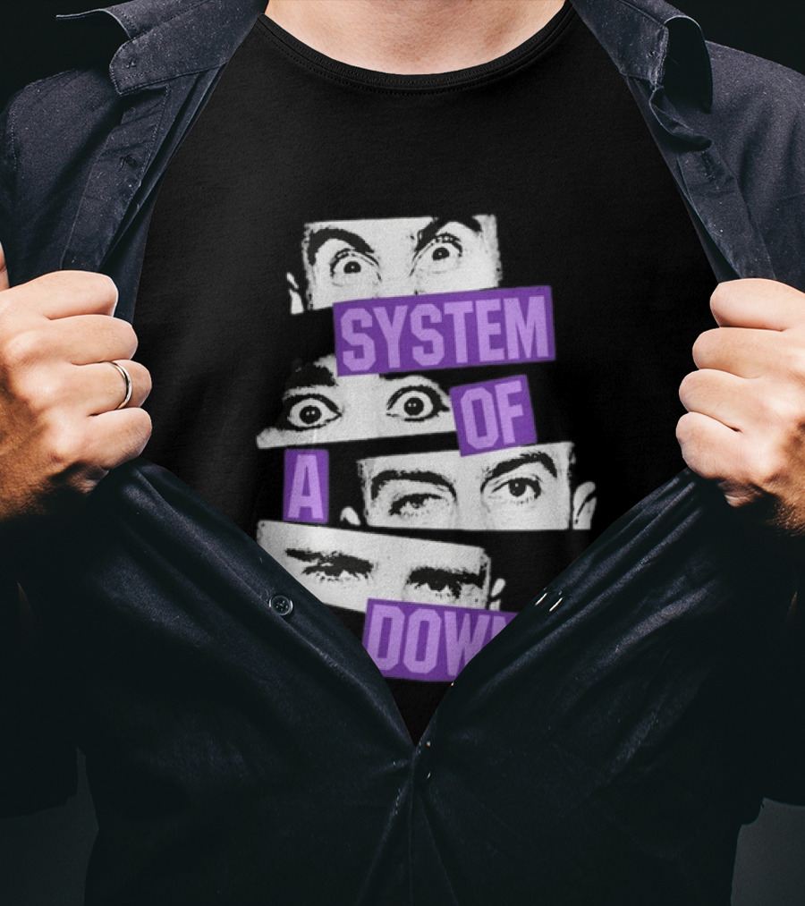 Original System Of A Down Soad Eu Uk Tour 2026 Toxic City System Down Eyes T-Shirt